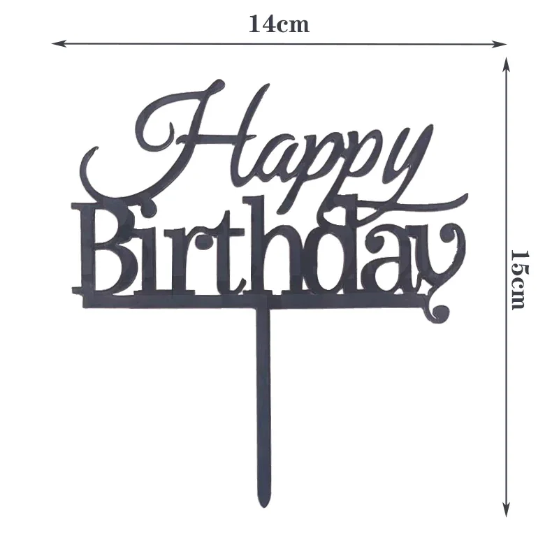 Acrylic Suit Tie Concise Atmosphere Happy Birthday Decorating Cake Topper Kids Boy  Party  Toppers Decoration