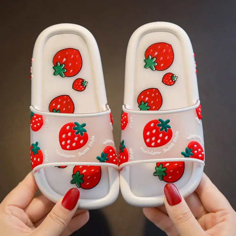 Cartoon Fruit Ouder-kind Slippers Zomer Comfort Antislip Thuis Kinderen Slippers Jongens Meisjes Soft Sole Indoor Badkamer schoenen