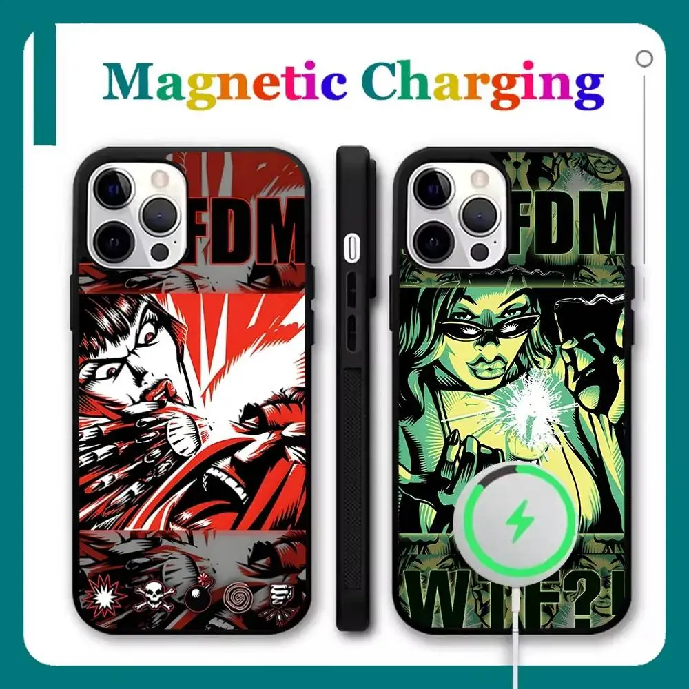 

KMFDM Band Phone Case For iPhone 17,16,15,14,13,12,11,Pro,Max,Plus,Mini,Air,SE New Magsafe Magnetic Wireless Charging