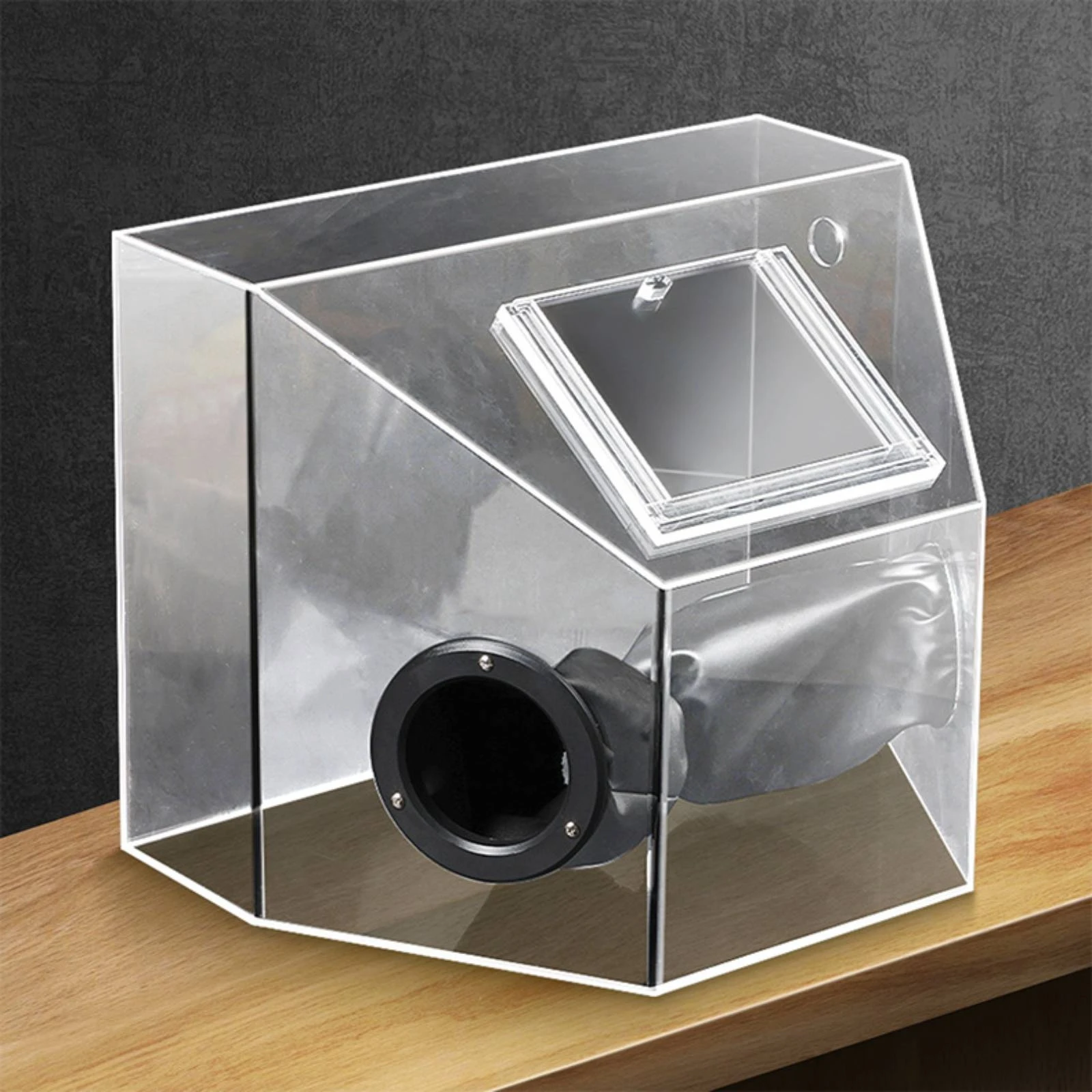Acrylic Dust Box Glove Ports Dustproof Enclosure