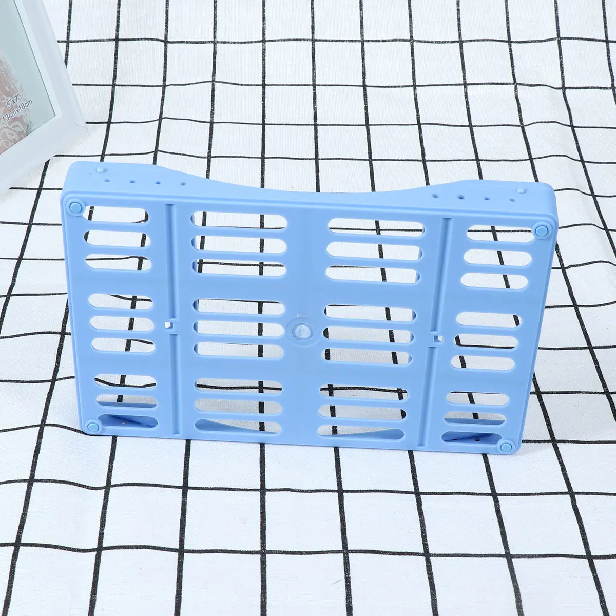 

1 шт. Синяя складная пластиковая коробка для стерилизации стоматологических инструментов, подставка для хранения боров и мелких инструментов, высокое качество