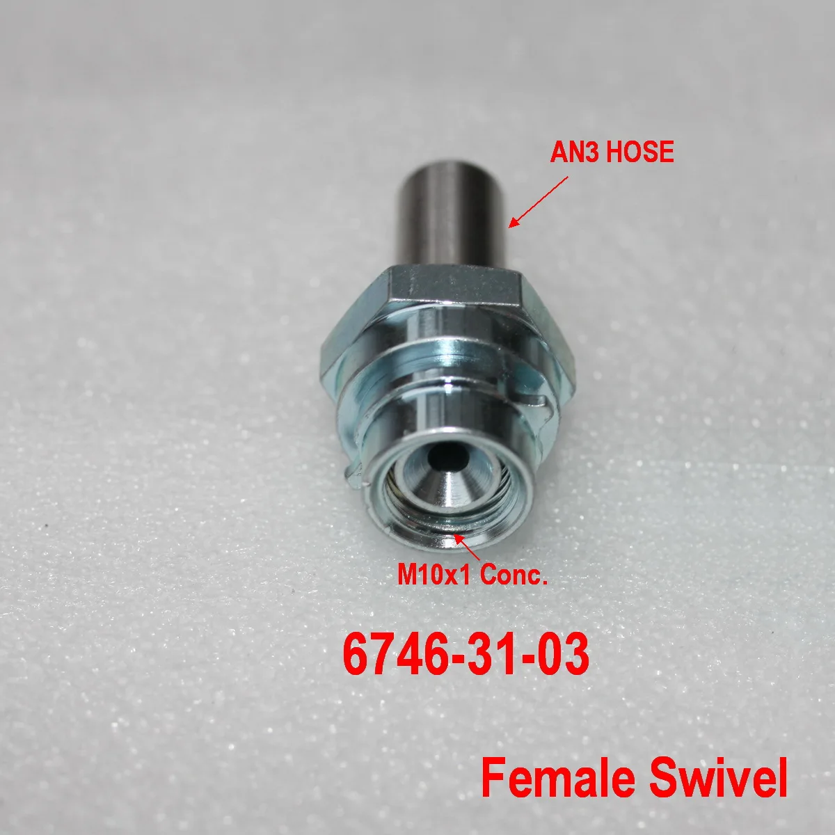 M10x1 Female CONC. Swivel Fitting AUDI TT 3-pc For AN3 Braided Hose