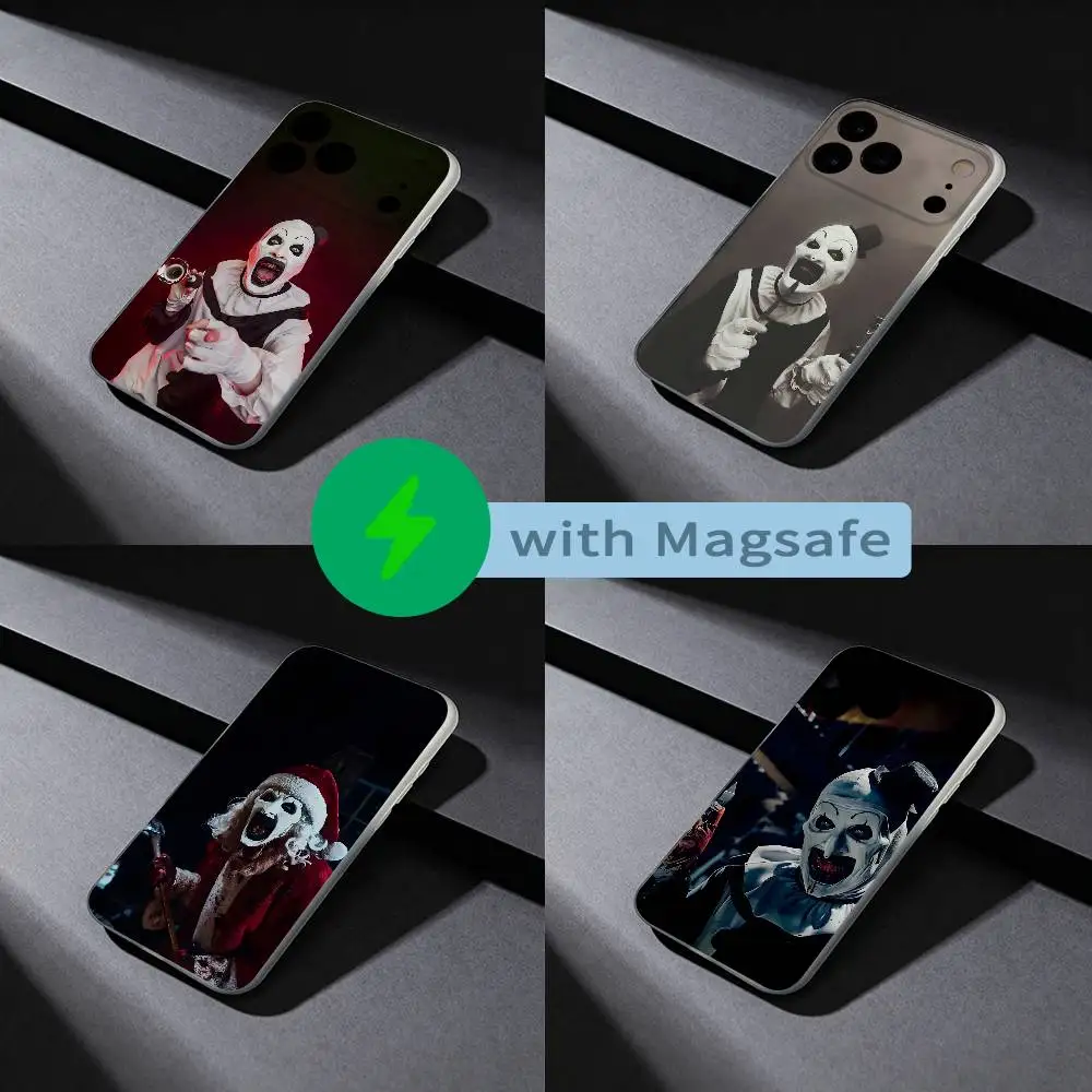 

T-Terrifier Horror Phone Case For iPhone 17,16,15,14,13,12,X,XS,Pro,Max,Plus,E,Air,Mini with Magsafe Magnetic Frosted Clear