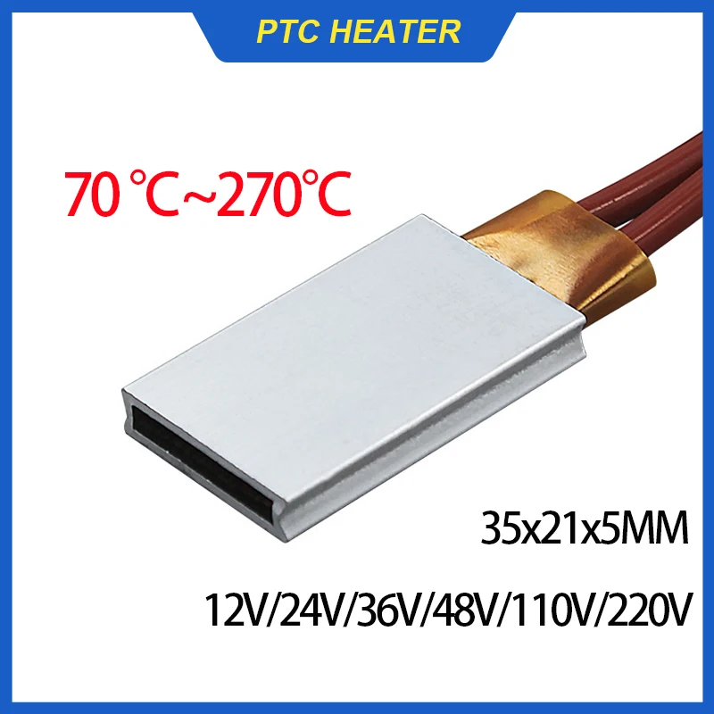 12V~220V PTC Heating Plate Constant Temperature PTC Ceramic Heating Sheet With Aluminum Shell Electric Heater Accessories 35*21