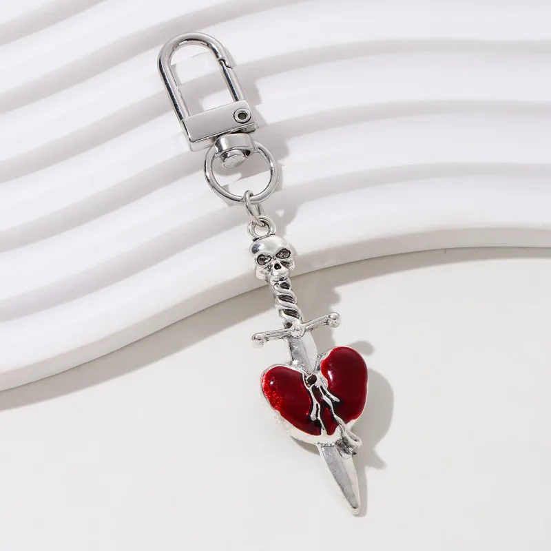 1pc Valentine's Day Red Love Palm Heart Keychain New Sweet Cool Gothic Style Halloween Car Bag Pendant For Making Handmade DIY