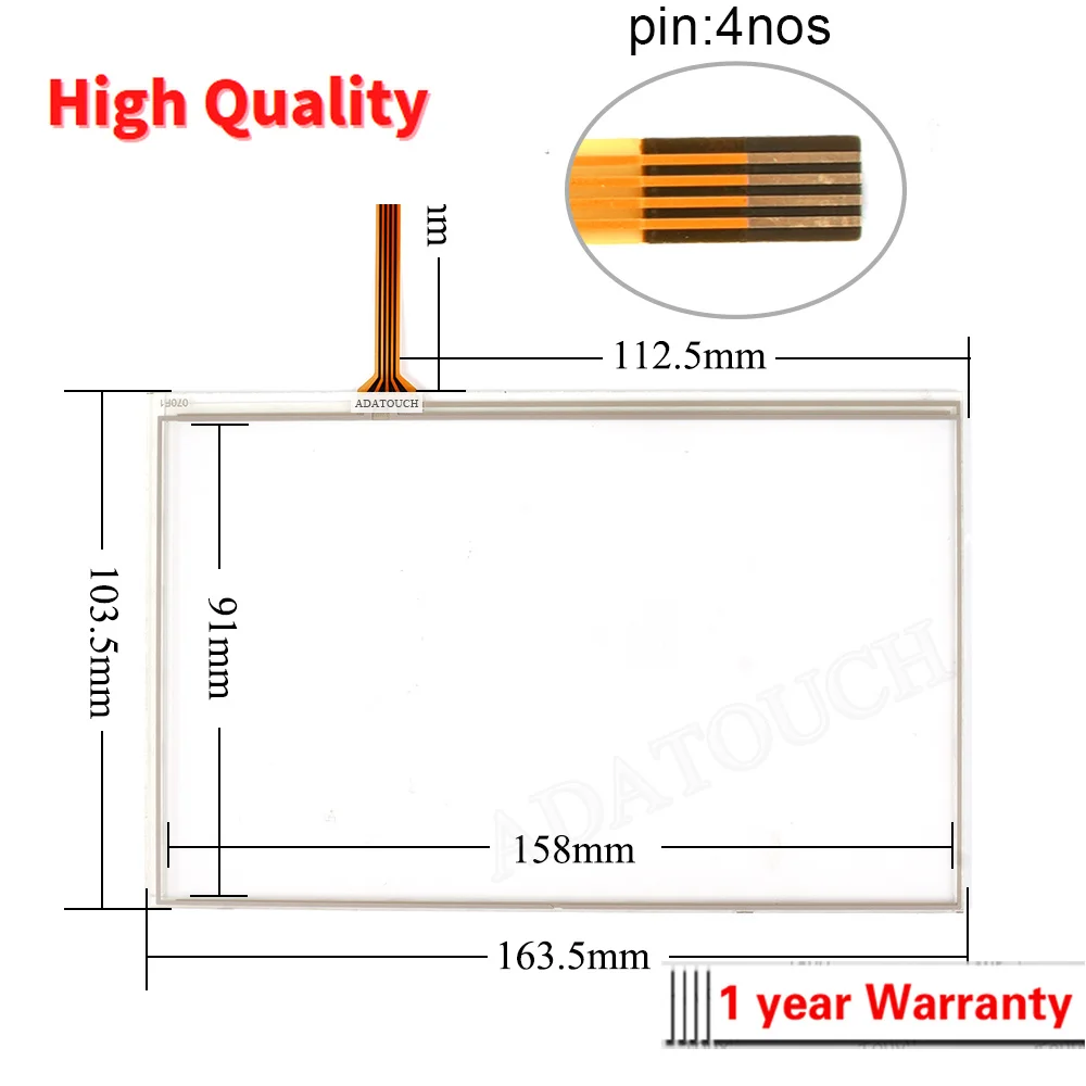 Touch Screen Panel Glass Digitizer for FATEK HU070L-00 HF070L-00 HU070S-00 Touchscreen and Front Overlay Label Protective Film
