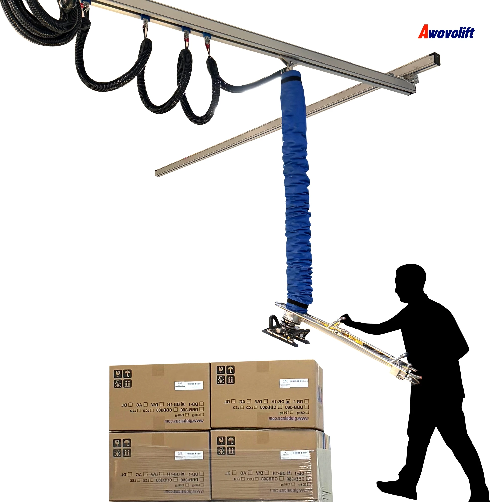 Awovolift Vacuum Lifting System Gripper Tube for Bricks and Bags Suction Lifter System for 200kg caton box bag wooden plated CE