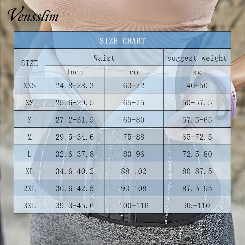 Vensslim Waist Trainer Belt for Women Slimming Waist Trimmer Corset Belly Body Shaper Band Sauna Sweat Girdle with Sauna Effect