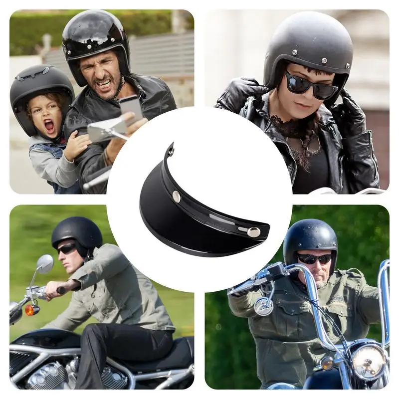 Protector facial para motocicleta, visera con diseño de tres clips, accesorios de Estilo Vintage para Motocross