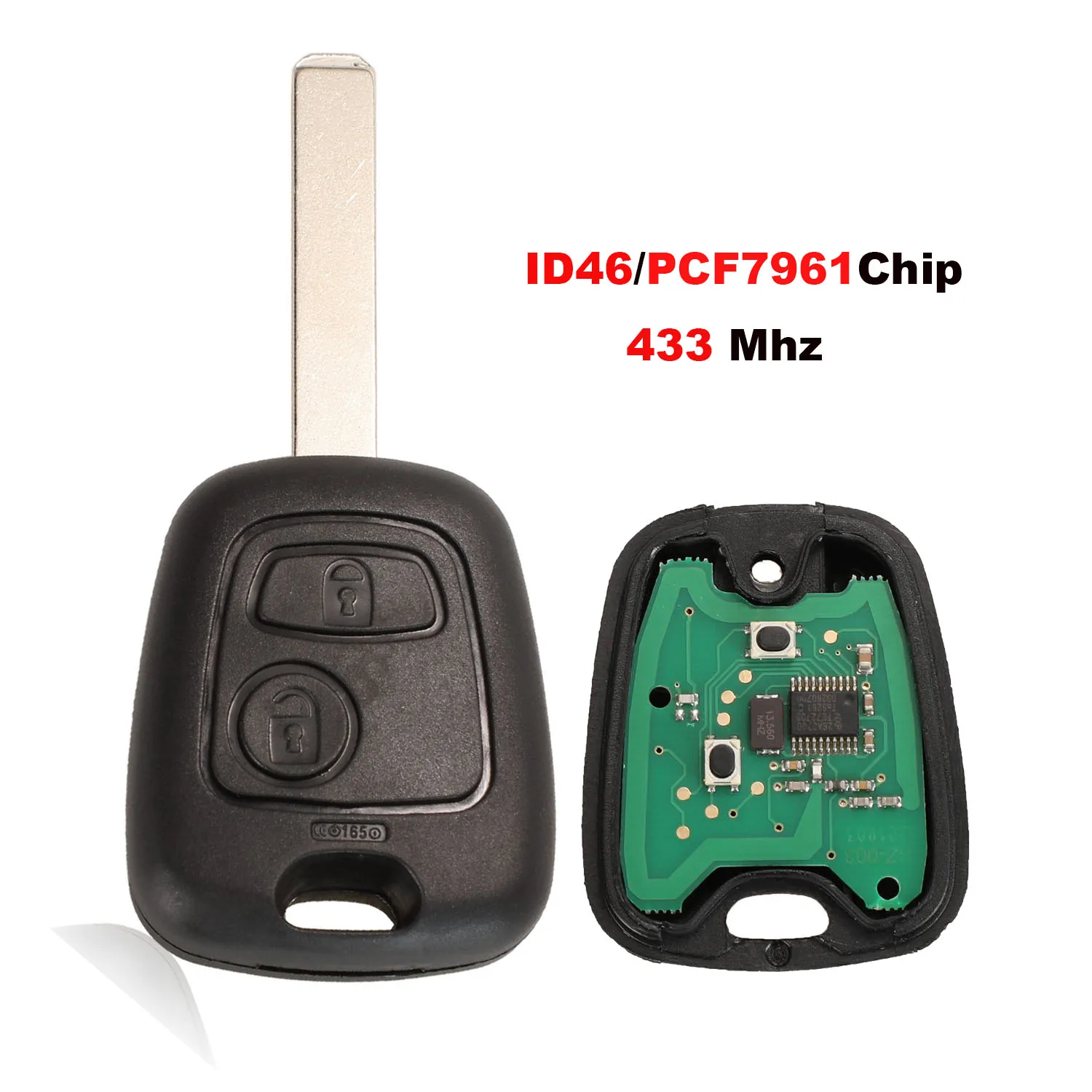 jingyuqin Car Key For Peugeot 307 For Citroen C1 C3 VA2 Blade 433MHZ With PCF7961 Chip Remote Shell Control Keyless