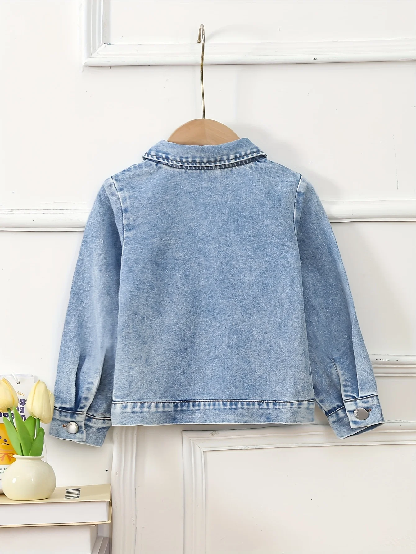 Autumn/Winter Girls Street Vintage Denim Jacket Fashion Trend Windproof Thermal Jacket Lapel Single Breasted Double Pockets