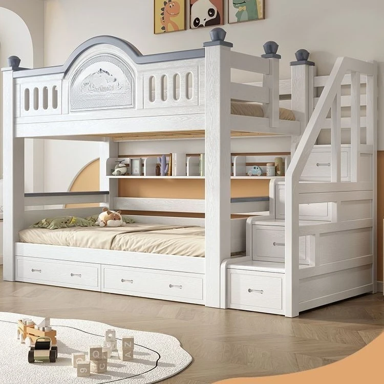Factory Direct 2026 and low bunk bed, small apartment type child and mother bed, environmentally friendly children's bed