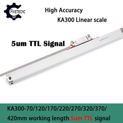 Accuracy SINODRO KA300 Linear Scales 5um 5V TTL Optical Ruler Stroke Length 70 120 170 220 270 320 370 420mm Lathe Scale