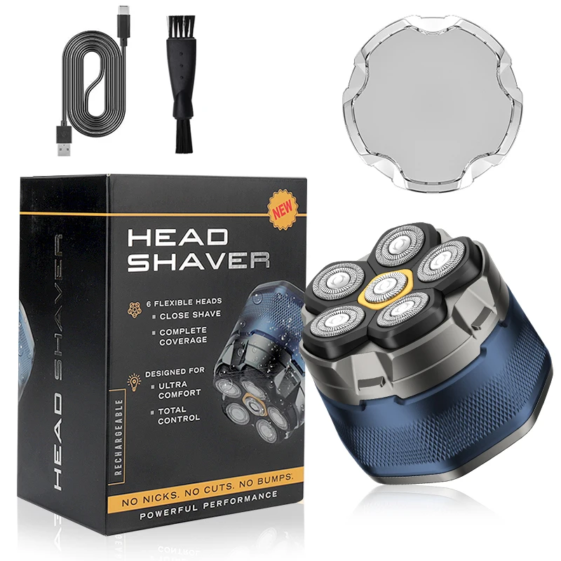 

IRUIBEAUTY Мужская электробритва для лысины, плавающие головки, триммер для бороды, носа, ушей, машинка для стрижки волос, щетка для лица, перезаряжаемая бритва