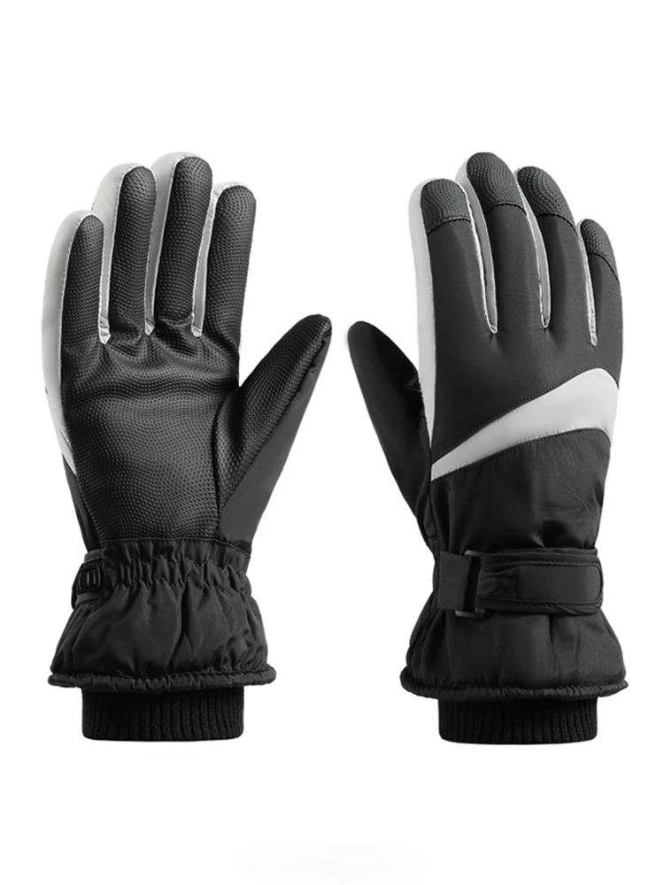 AliExpress Skiing Gloves Winter Women Men Water-Repellent Velvet Warm Gloves Motorcycle Thick Windproof Cycling Couple Touch-Screen Gloves
