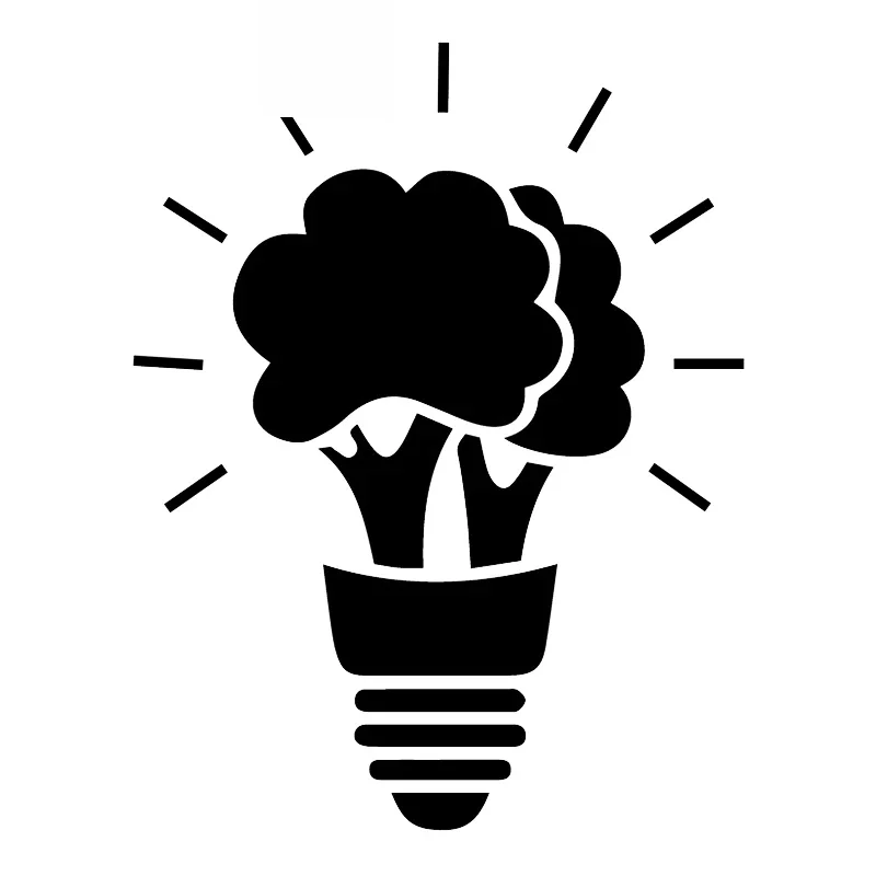 

Car Sticker Smart Light Bulb Personality PVC Car Decoration Accessories Decals Waterproof Sunscreen Black/white,17cm*13cm