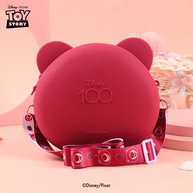 MINISO 디즈니 토이 스토리 로쏘 귀여운 개폐식, 청소하기 쉬운 어린이 절묘한 크로스 바디 숄더백, 실리콘 방수