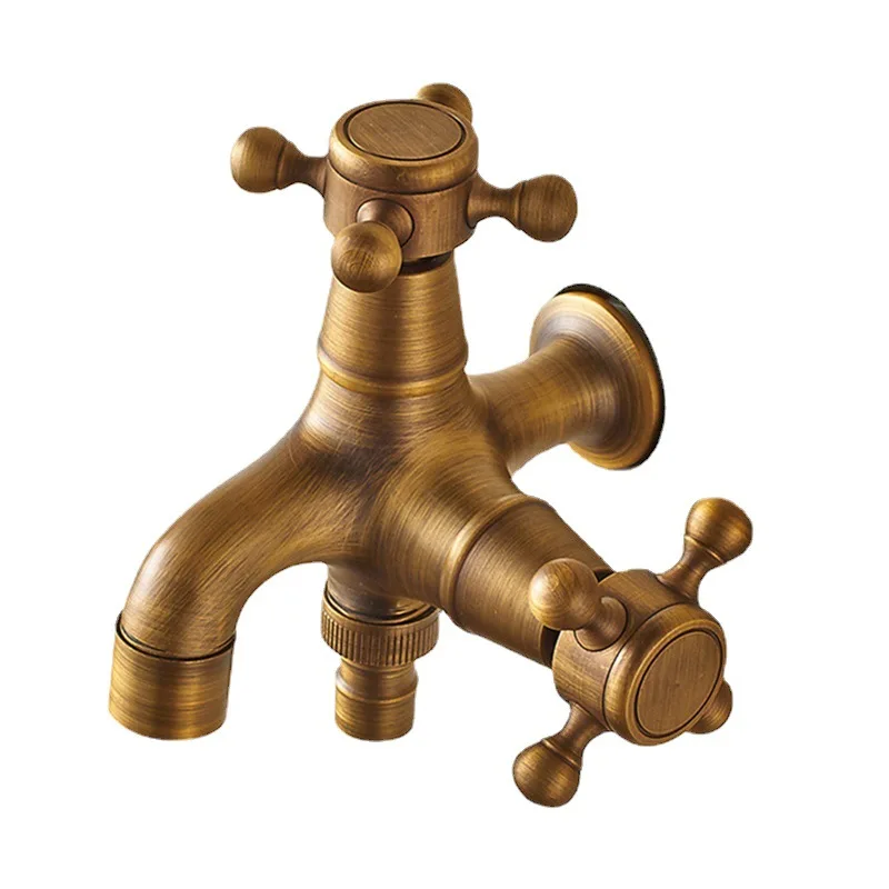 Antique Retro Dual Handle Bidet Sprayer Faucet Set with Cold Water Wall Mount Handheld Toilet Bidet Attachment Pressure Sprayer