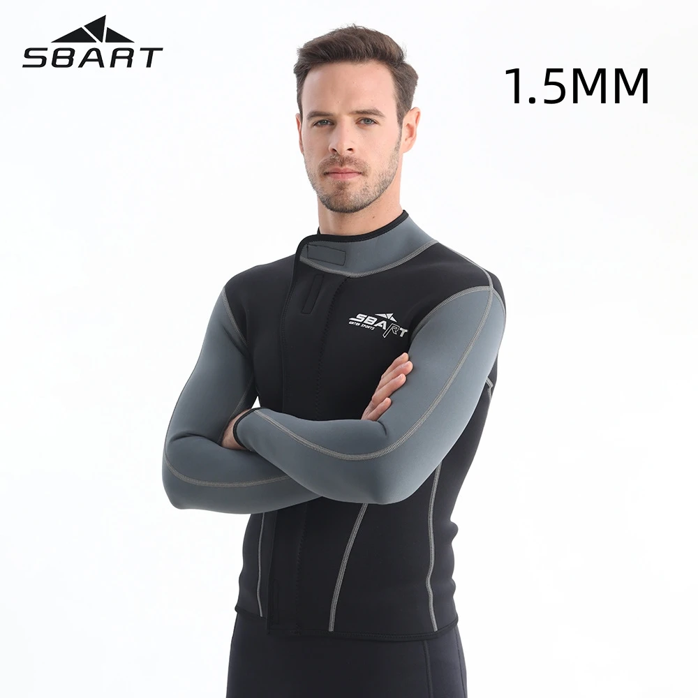 1.5MM Neoprene Keep Warm Swim Jacket UV Protection Scuba Diving Suit Surf Snorkeling Underwater Fishing Spearfishing WetSuit Top