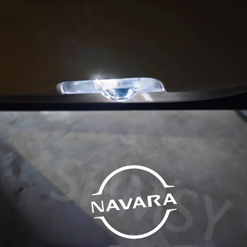 2 pçs porta do carro luz de boas-vindas led projetor laser luz acessórios automóveis para nissan navara 2015-2021 2016 2017 2018 2019 2020 2021