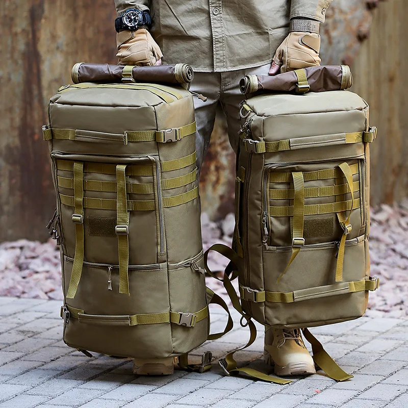 Imagem -03 - Mochila de Grande Capacidade para Homens Bolsa de Ombro de Camuflagem ao ar Livre Bolsa de Bagagem Esportiva Portátil 65l