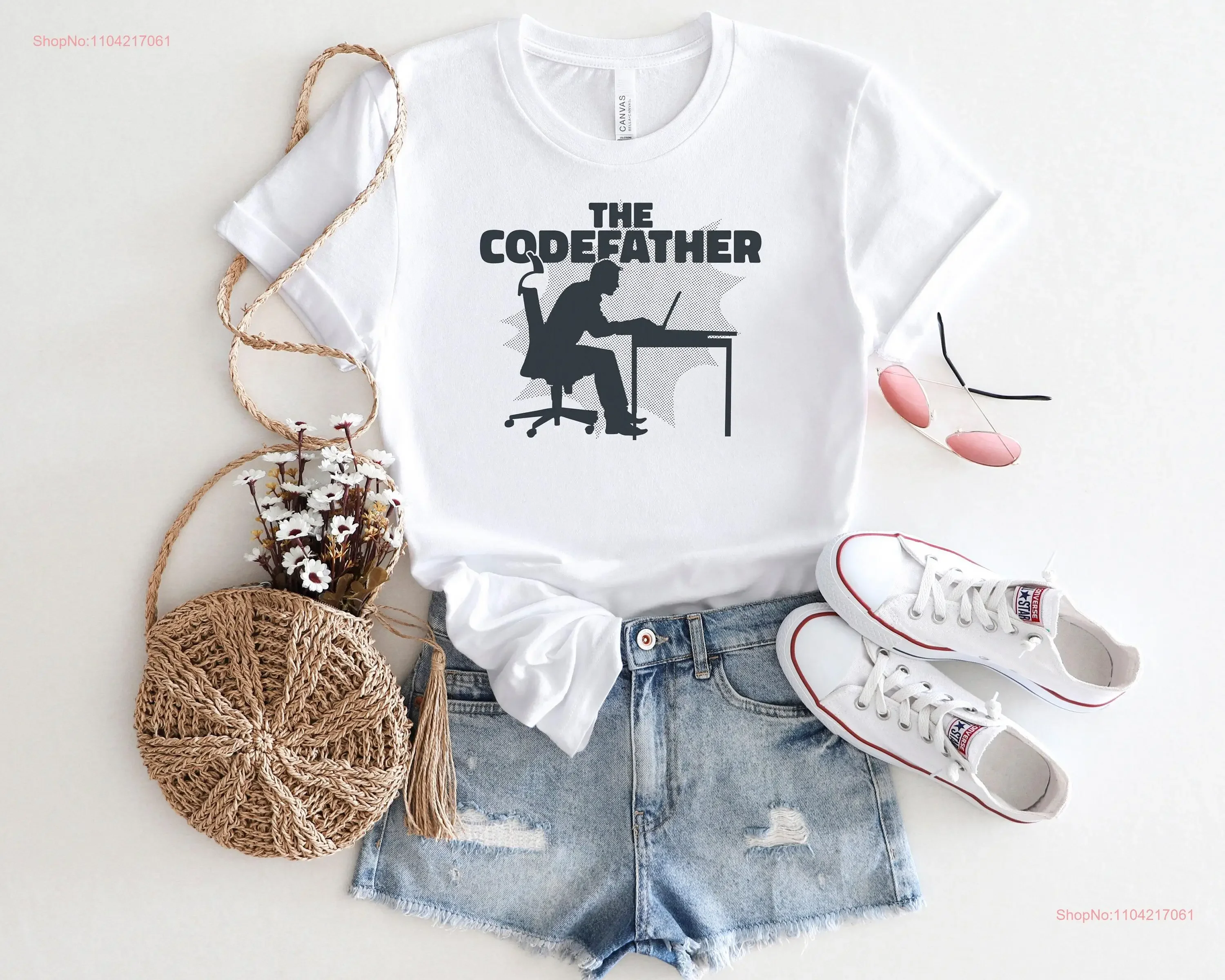 

Футболка The Codefather Программирование Развиватели программного обеспечения Geek Дизайн дня рождения для кодеров Geeky Компьютерные ботаники винтажные мытые мягкие