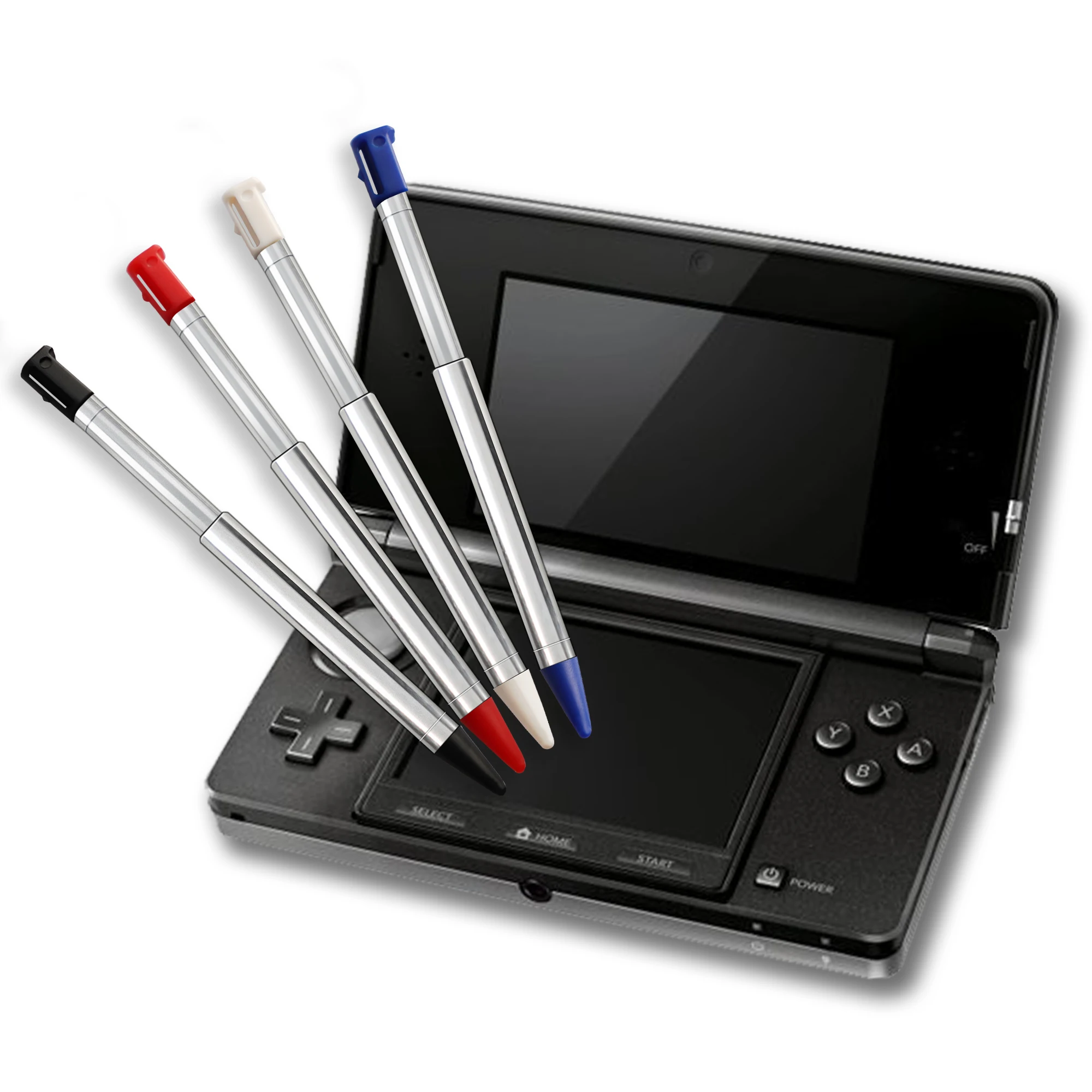 3DS قلم ستايلس ، معدن قابل للسحب استبدال ستايلس متوافق مع نينتندو 3DS ، 4in1 كومبو اللمس ستايلي مجموعة أقلام متعدد الألوان fo