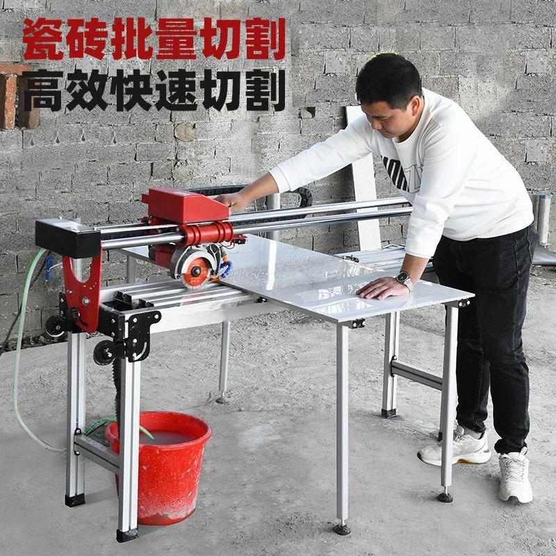 Multifunctional automatic desktop tile cutting machine, manual push marble water 45 degree chamfer