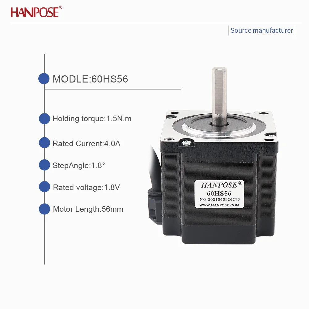 NEMA24 60HS56 stepper motor 1.5N.m 4.0A two-phase four wire 3D printing accessories motor manufacturer direct sales