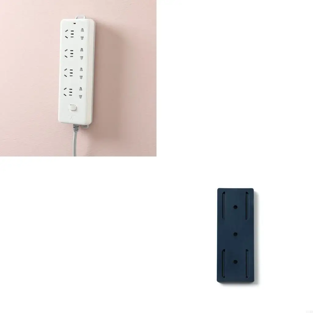Self-Adhesive Power Strip Holder Fixator Wall Mounted Plug-In Socket Fixer Bracket Stand Punch-Free Cable for Desk