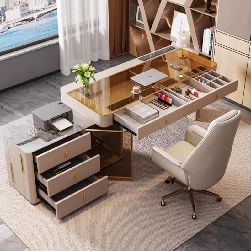 With Drawers Storage Executive Desk Shelves Strong Modern Luxury Office Desks Computer Desktop Mesa De Escritorio Home Office
