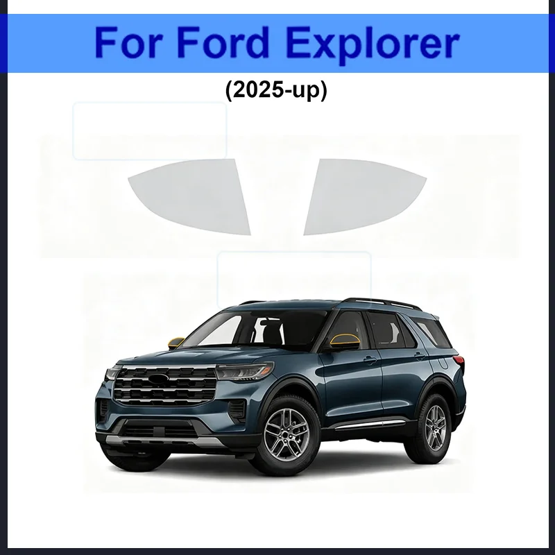 

For Ford Explorer 2025 Headlight Rearview Mirror B C Pillar Sticker PPF Paint Clear Smoked TPU Car Protection Film Pre Cut Decal