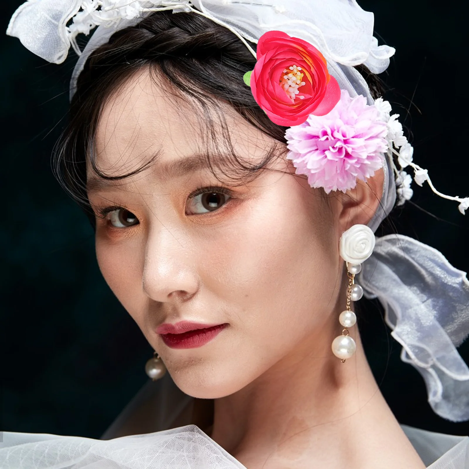 20 قطعة من رؤوس الزهور الاصطناعية القابلة لإعادة الاستخدام، زهور الأقحوان الصناعية الصغيرة لإكسسوارات شعر الزفاف، ديكورات يدوية ذاتية الصنع #1