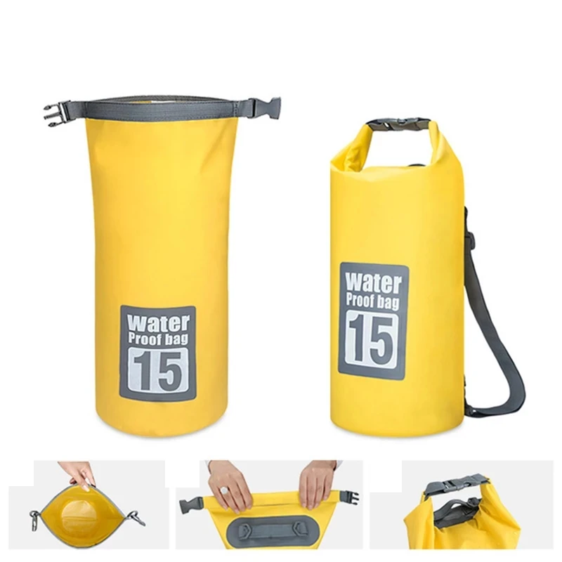 PVC Waterproof Backpack Kayak Pouch Outdoor Trekking Shoulder Dry Bag Travel Diving Boat Ocean Pack River Bag 5L 10L 15L 20L 30L