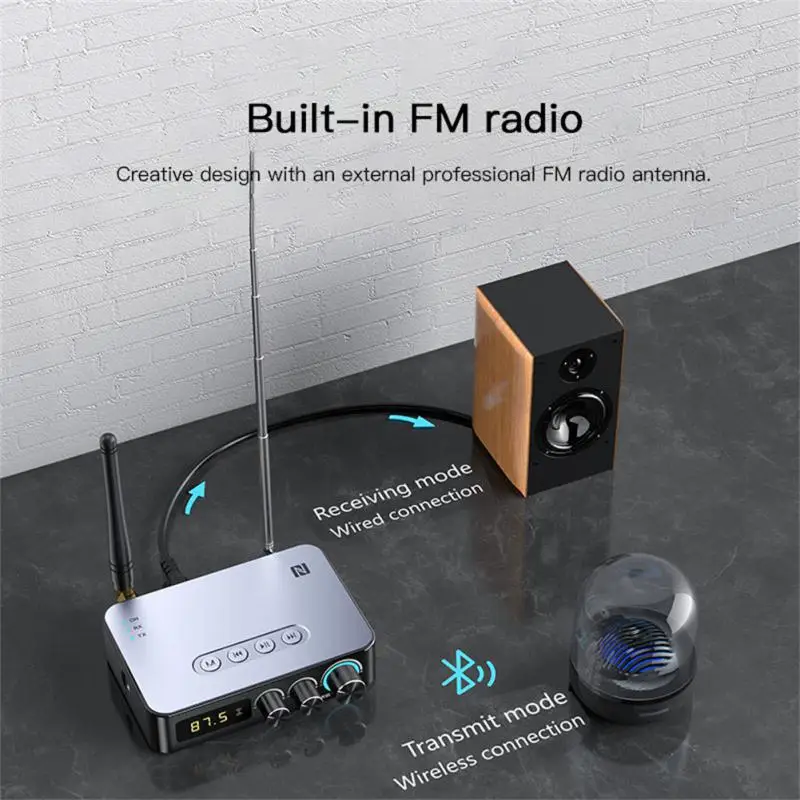 M9 Pro Upgrade Bluetooth5.1 Audio Receiver Transmitter 3D Surround Stereo Music NFC Touch Wireless Adapter With Mic U Disk Play