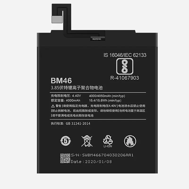 Phone Battery BM47 BN30 BN34 BM22 BN36 for Xiaomi Redmi 3 3S/X 4X 4/5/A 6 8 Note 3/4/4X/5/5A/6 Pro Mi 5 6 6X/Mi A2 Max2 6X A2
