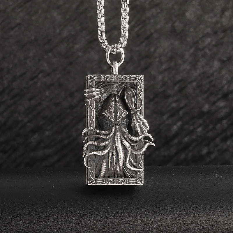 Classic Cthulhu Mythology Octopus Necklace Men's Punk Goth Fashion Cool Jewelry Accessories Gift