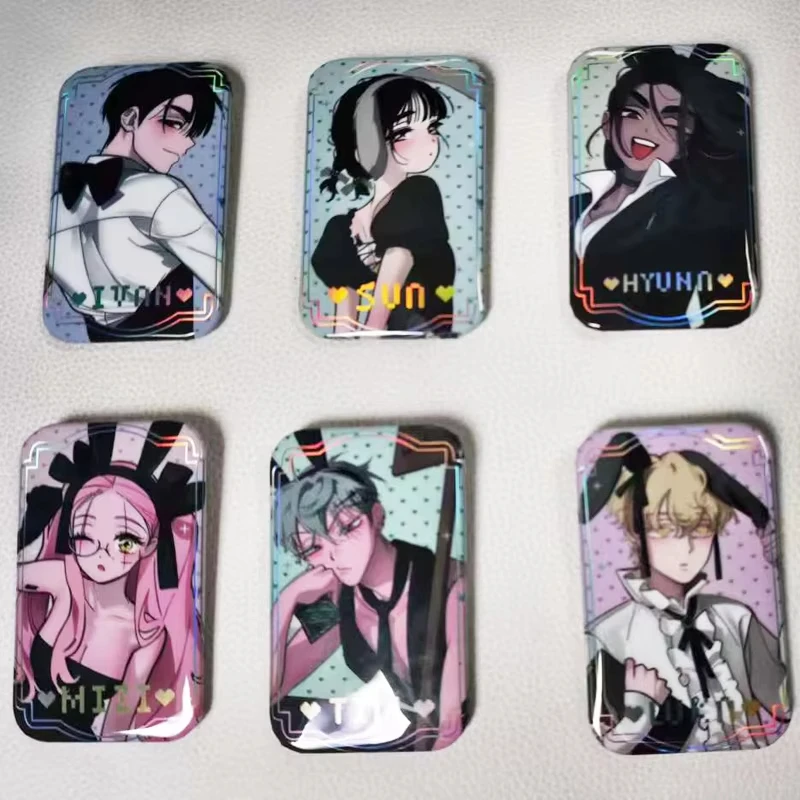 1/6Pcs Set Alien Stage Anime Badge Pins, Mizi Sua Till Ivan Hyuna Luka Character Brooch Pins, Cosplay Backpack Clothing Decor