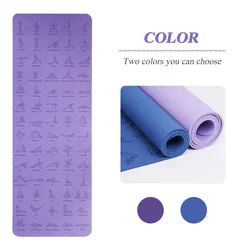 Non-skid tpe ioga mat 183x61cm, esteira de esportes para o exercício, pilates, ginástica, equipamentos de ginástica