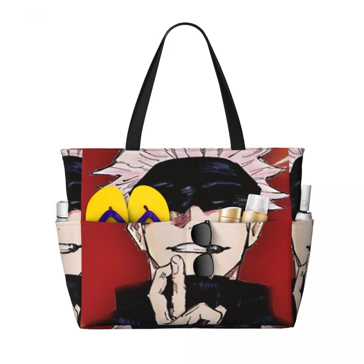 

Satoru Gojo Anime Jujutsu Kaisen Beach Tote Bag Sport Gym Yoga Duffle Large Tote Bag Women Travel Bag Fitness bag