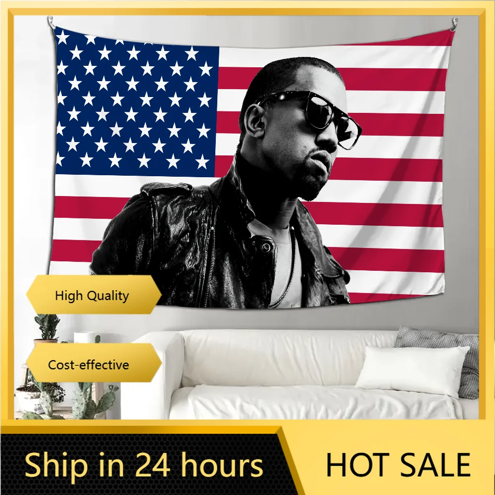 

K-KanyeS Cool American Tapestry Decoration party Background Hanging Cloth Bedroom Tapestry Room Decor Aesthetic