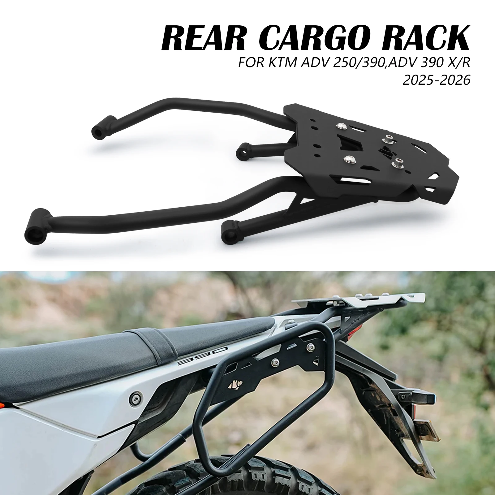 Para KTM 250 390 ADVENTURE ADV X R 2025 2026 250adv 390adv Suporte Traseiro para Bagageiro Lateral de Motocicleta