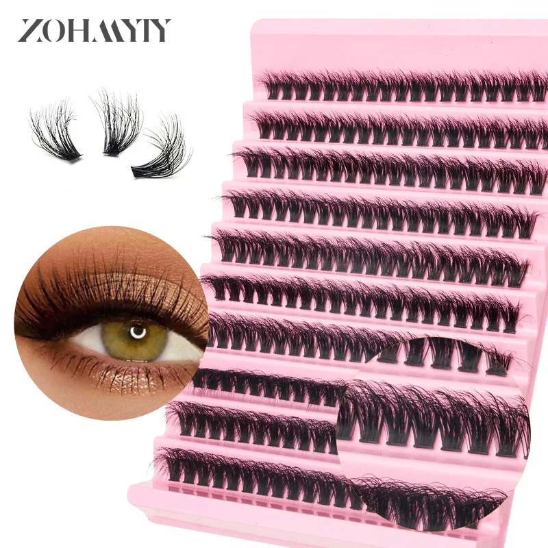 200pcs Diy Lash Extension Kit 10Rows Cluster Eyelash Individual Lashes Kit Cluster Lashes Makeup Tools Faux Cils