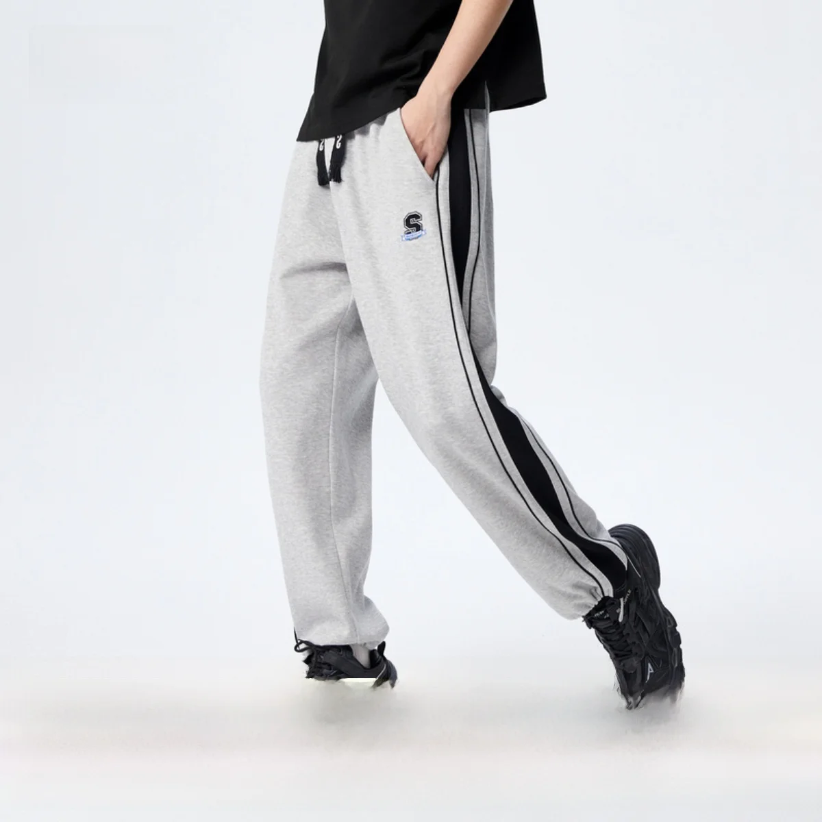 

Semir Men's Casual Knitted Sports Pants Summer New American Retro Sle Loose Fit Long Trousers Cotton Polyester Blend