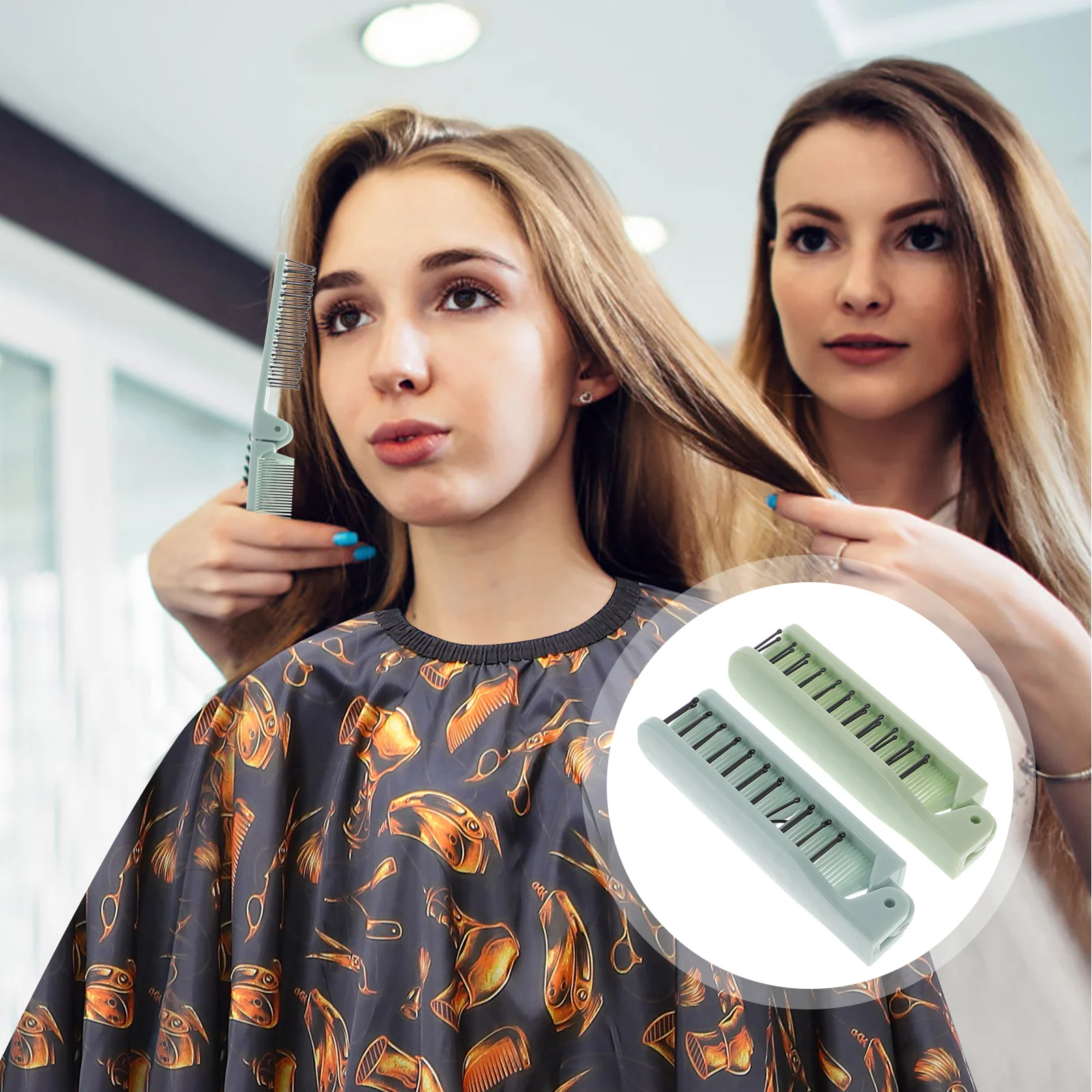 

2Pcs Anti-Static Foldable Hair Comb Folding Travel Portable Wide Tooth Styling Combs for Women Hair Comb
