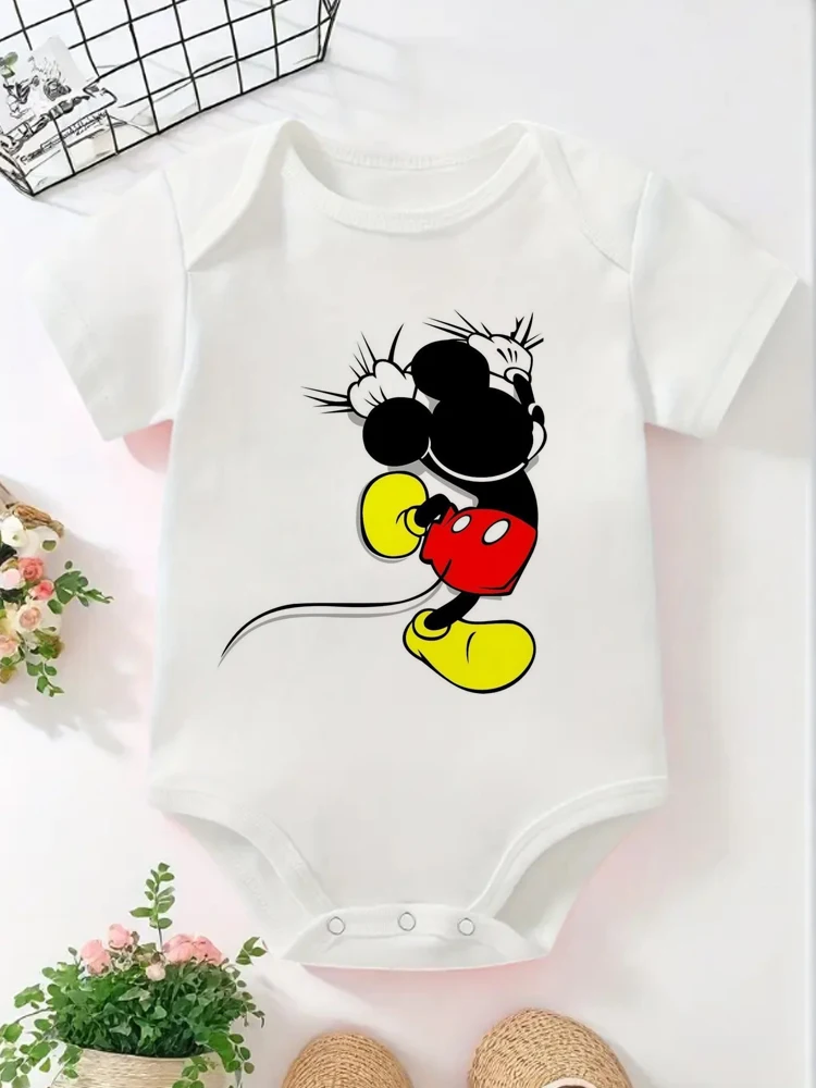 Funny Baby Onesie Cartoon Mickey Printed Newborn Baby Rompers Bodysuit Cute Baby Boys Clothes 0-24M - view 5
