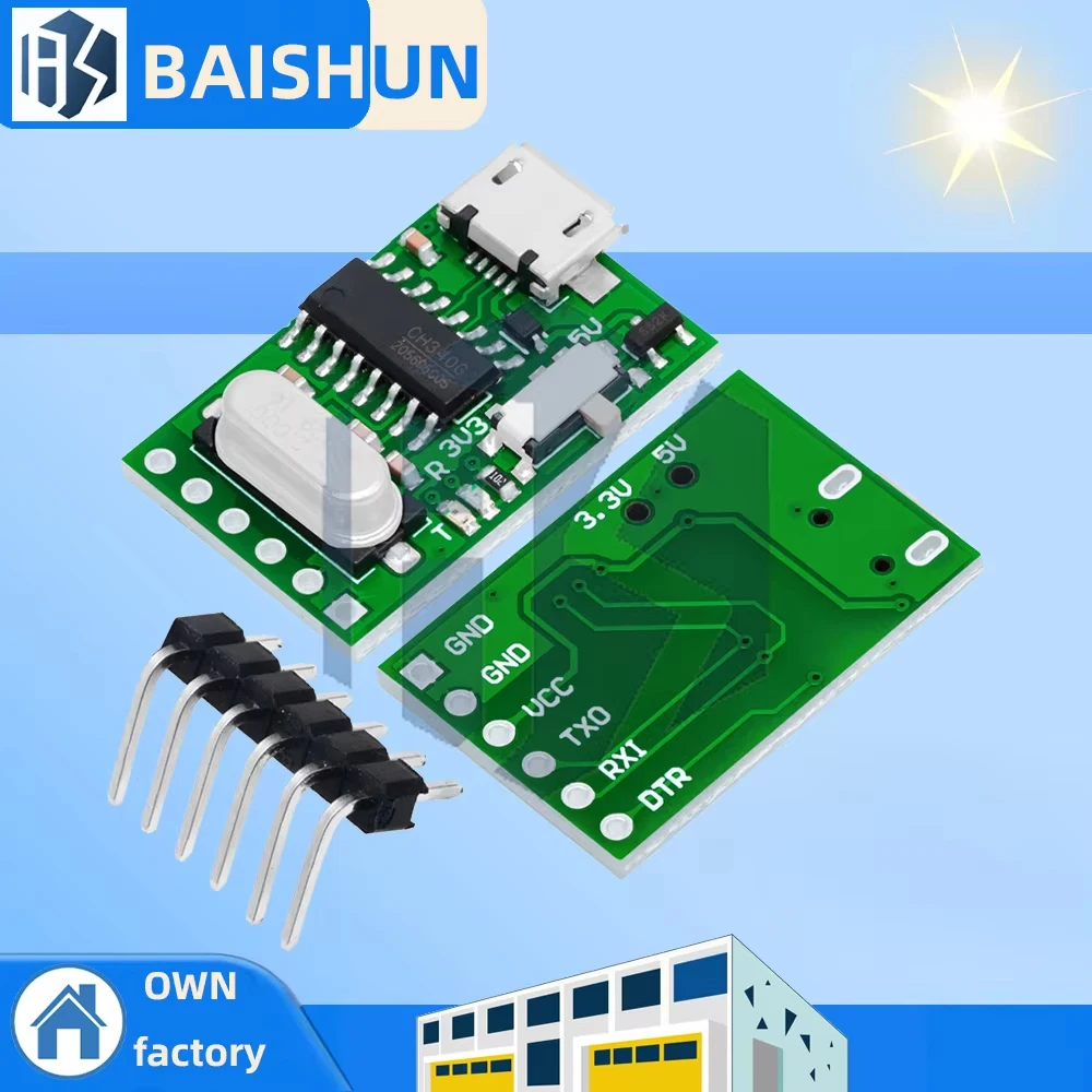 Para downloader automático Arduino – módulo CH340G/CH340 USB para TTL (interruptor de nível lógico de 3,3 V/5 V)