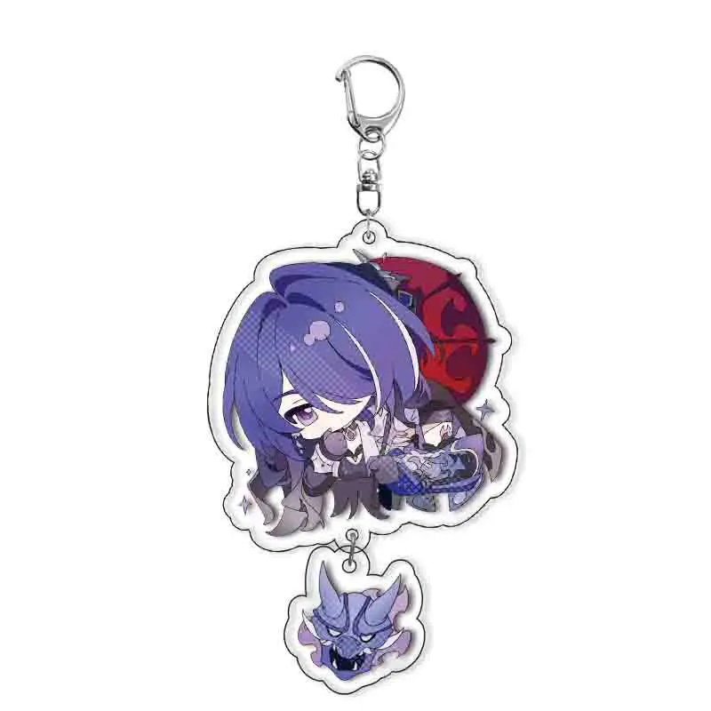 Game Honkai Star Rail Sunday Acheron Black Swan Sparkle Robin Misha Cosplay Keychain Acrylic Key Chain Pendant Keyring gifts