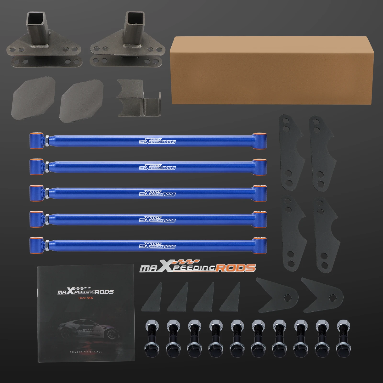 เชื่อมบนระบบกันสะเทือนแบบขนาน 4 ลิงค์สําหรับ Classic Car Air Ride 24" เหล็กแท่ง 24"