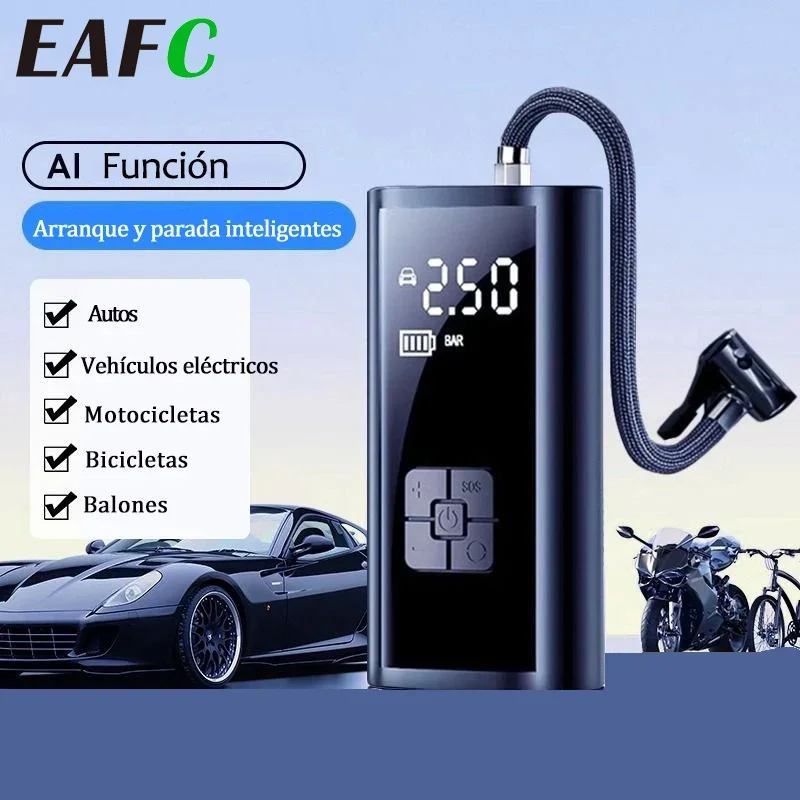 Compresseur d'air de voiture sans fil 150PSI, gonfleur de pneus intelligent, pompe électrique Portable pour moto/vélo/boules, charge rapide de Type C